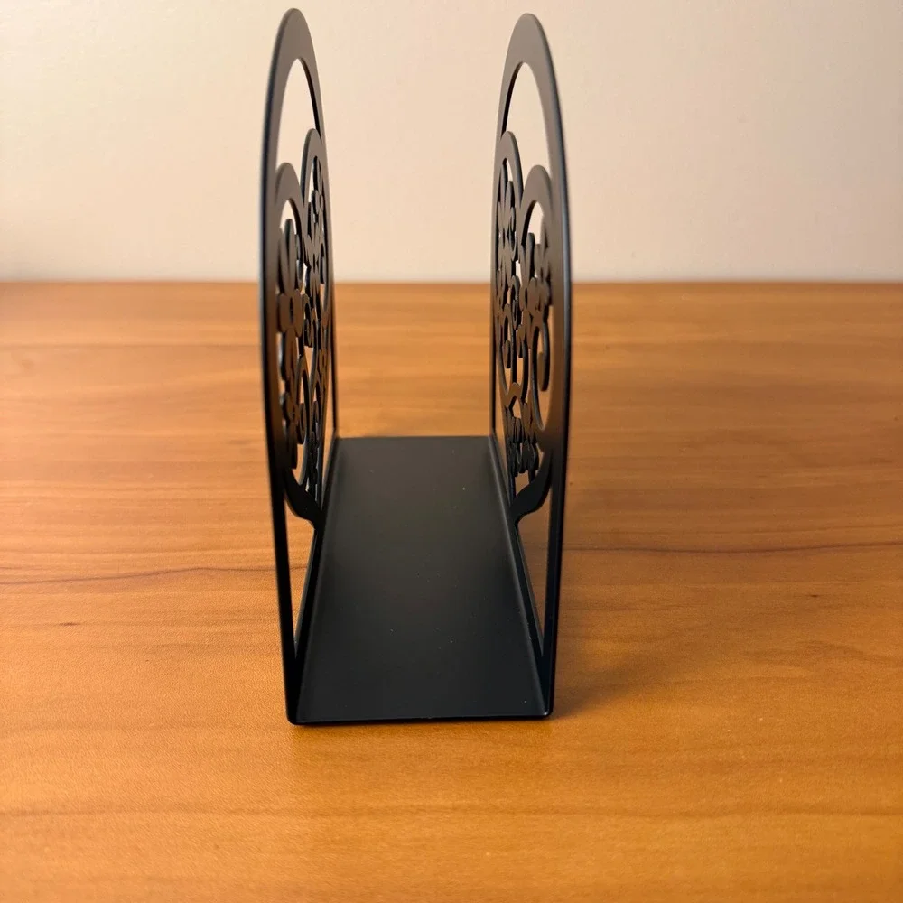 Black Metal Tabletop Napkin Holder Heart Floral Filigree Picnic Party B0DJ5R3L1Y
